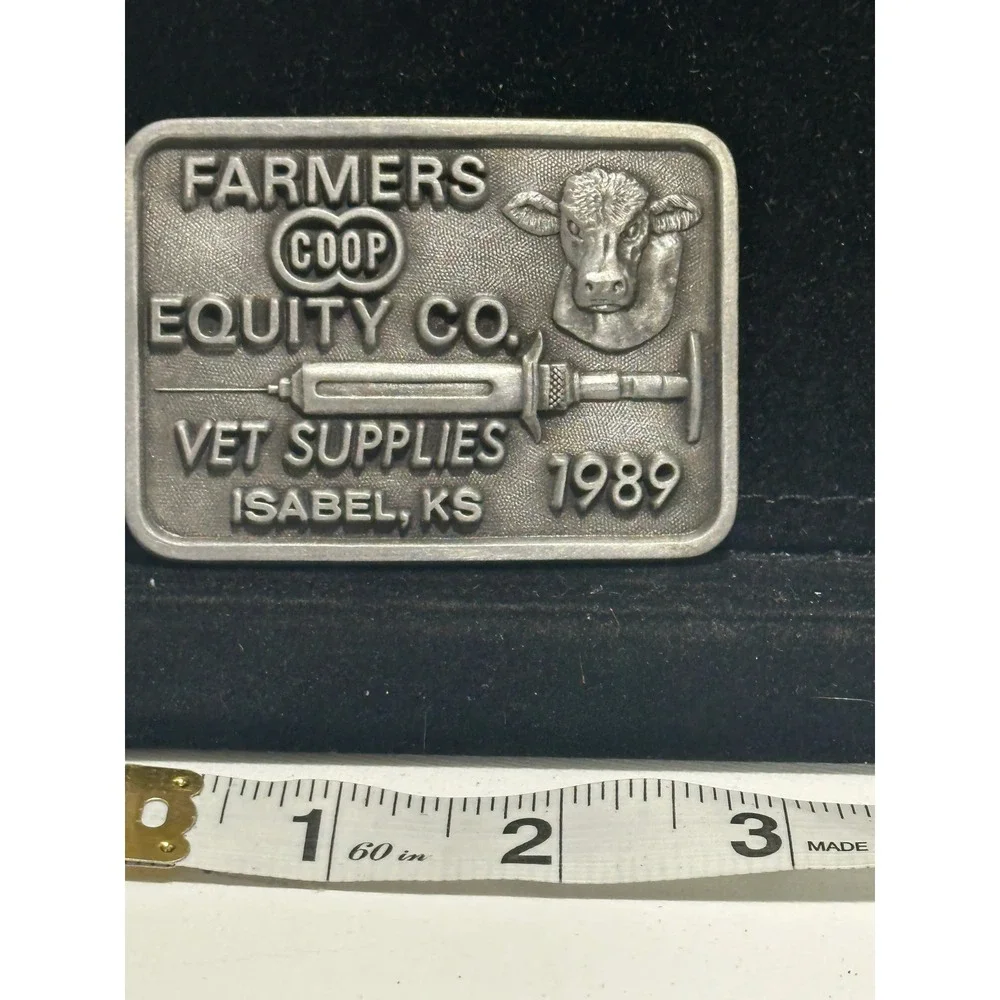 Vintage 1989 Farmers Coop Isabel KS Cow Vet Limited Edition 33/250 Belt Buckle